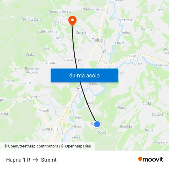 Harta de Hapria 1 R către Stremt