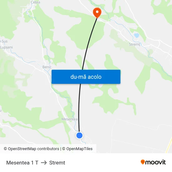 Harta de Mesentea 1 T către Stremt