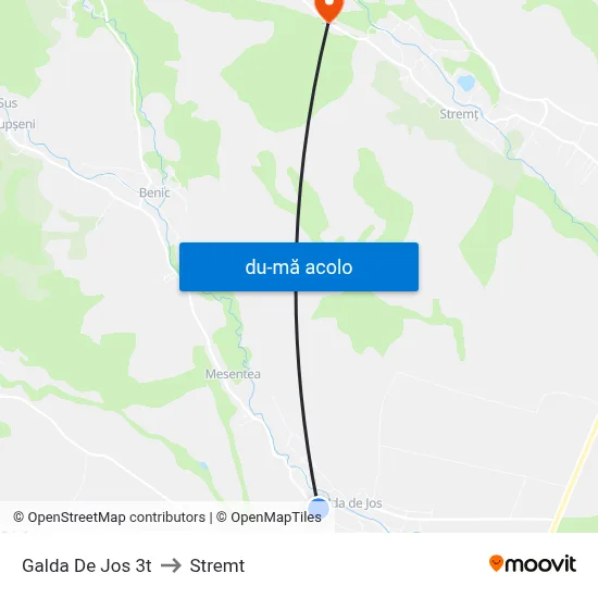 Harta de Galda De Jos 3t către Stremt