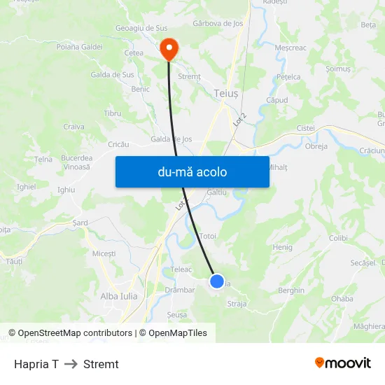 Harta de Hapria T către Stremt