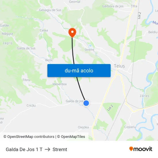 Harta de Galda De Jos 1 T către Stremt