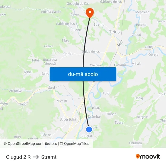 Harta de Ciugud 2 R către Stremt
