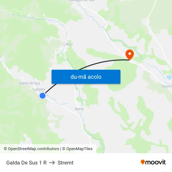 Harta de Galda De Sus 1 R către Stremt