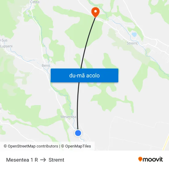 Harta de Mesentea 1 R către Stremt