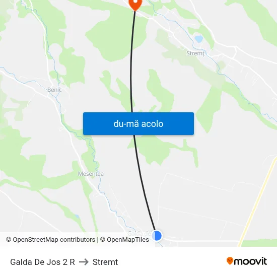 Harta de Galda De Jos 2 R către Stremt