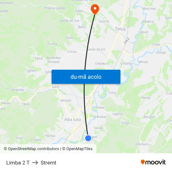 Harta de Limba 2 T către Stremt