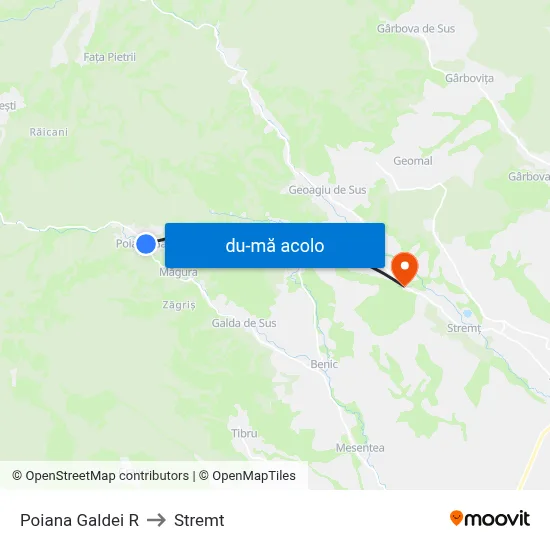 Harta de Poiana Galdei R către Stremt