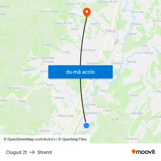 Harta de Ciugud 2t către Stremt