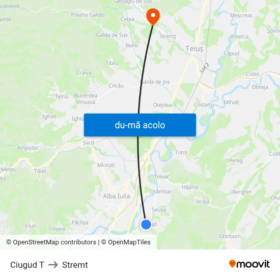 Harta de Ciugud T către Stremt