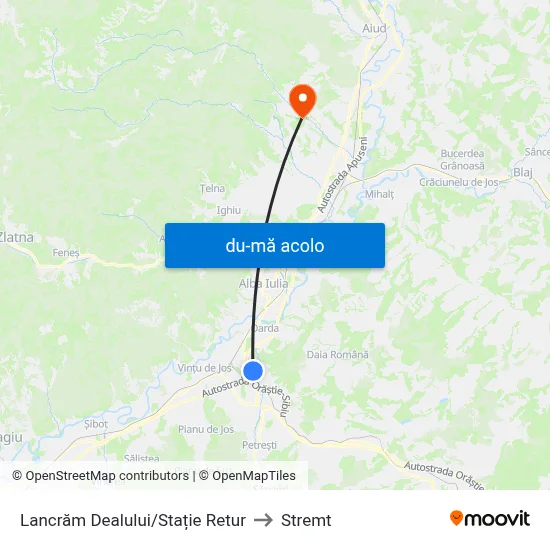 Harta de Lancrăm Dealului/Stație Retur către Stremt