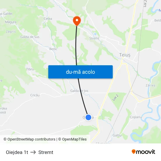 Harta de Oiejdea 1t către Stremt