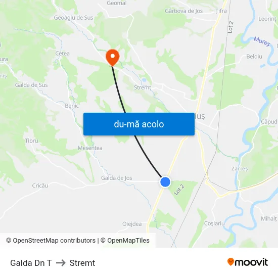 Harta de Galda Dn T către Stremt