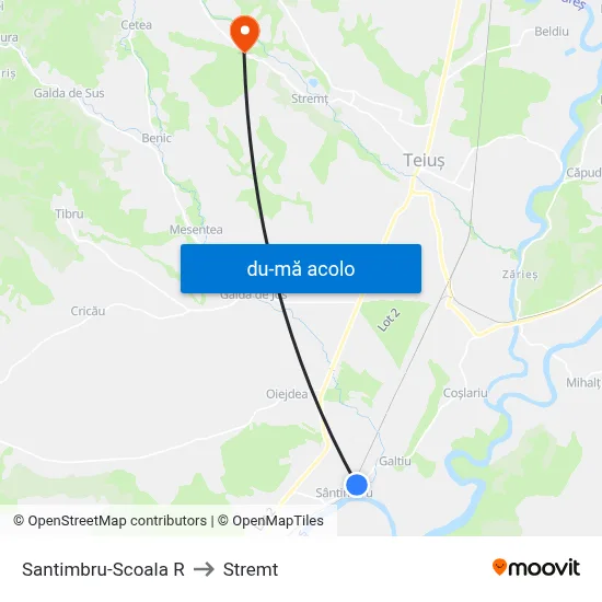 Harta de Santimbru-Scoala R către Stremt