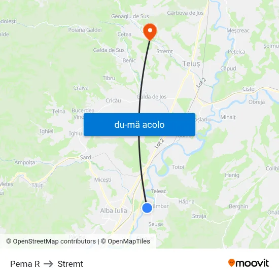 Harta de Pema R către Stremt