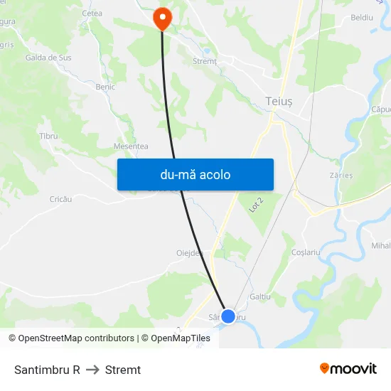 Harta de Santimbru R către Stremt