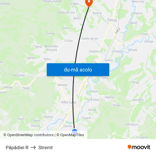 Harta de Păpădiei R către Stremt