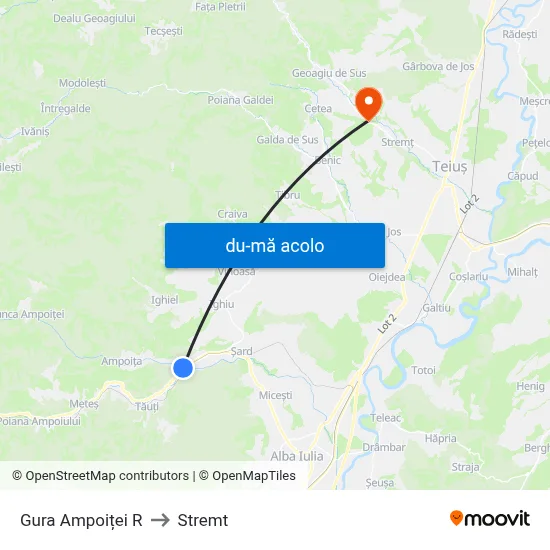 Harta de Gura Ampoiței R către Stremt