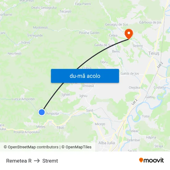 Harta de Remetea R către Stremt