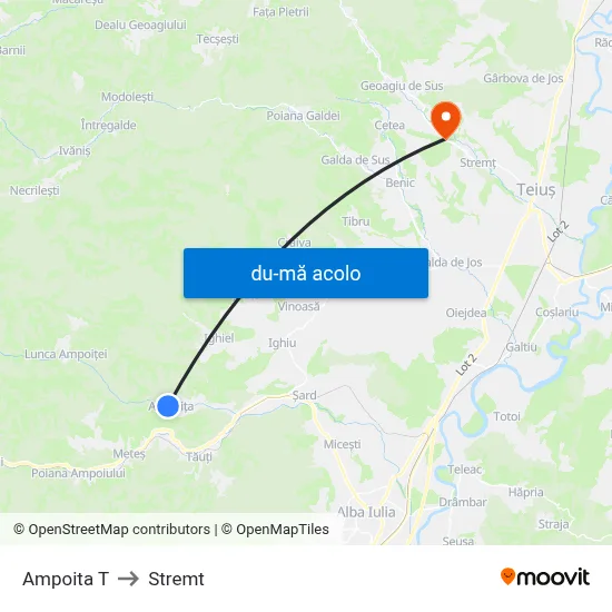 Harta de Ampoita T către Stremt