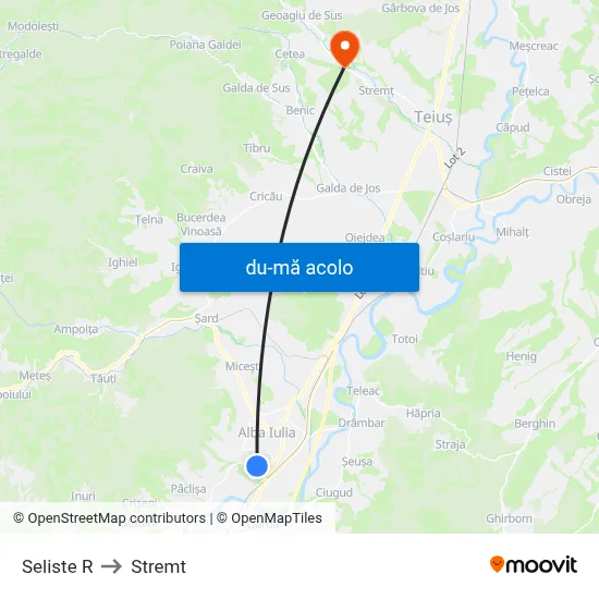 Harta de Seliste R către Stremt