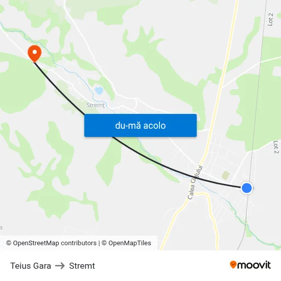 Harta de Teius Gara către Stremt