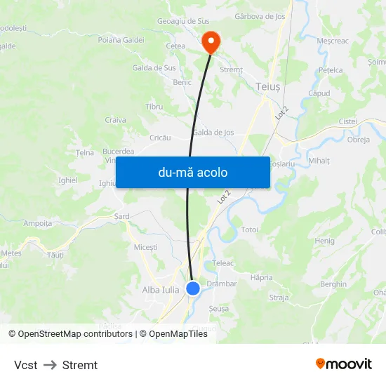 Harta de Vcst către Stremt