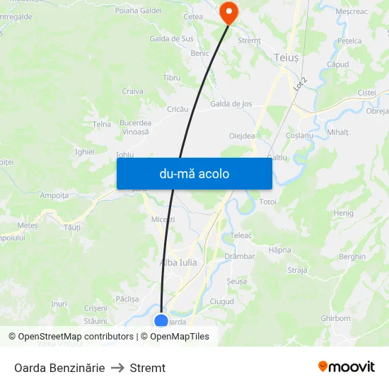 Harta de Oarda  Benzinărie către Stremt