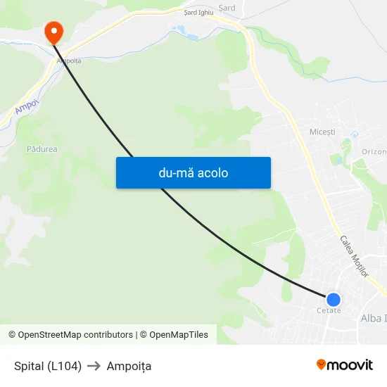 Harta de Spital (L104) către Ampoița