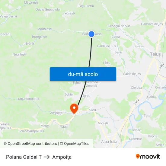 Harta de Poiana Galdei T către Ampoița