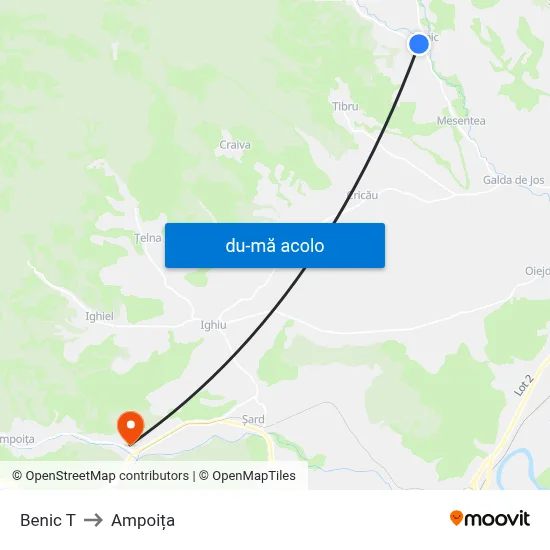 Harta de Benic T către Ampoița