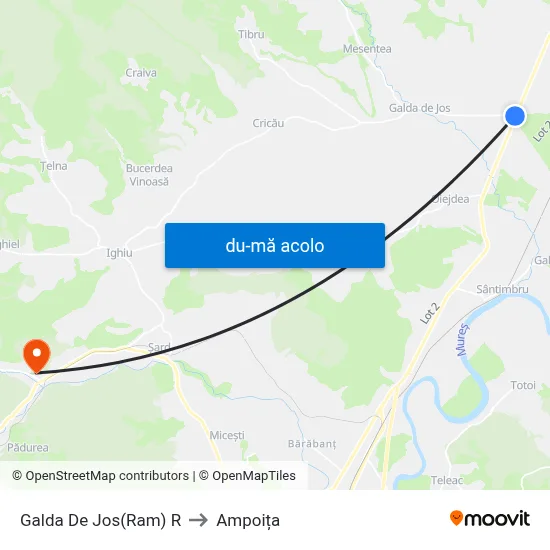 Harta de Galda De Jos(Ram) R către Ampoița