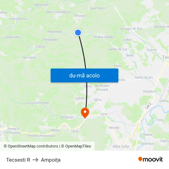 Harta de Tecsesti R către Ampoița