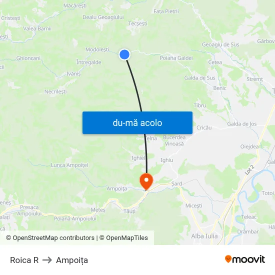 Harta de Roica R către Ampoița