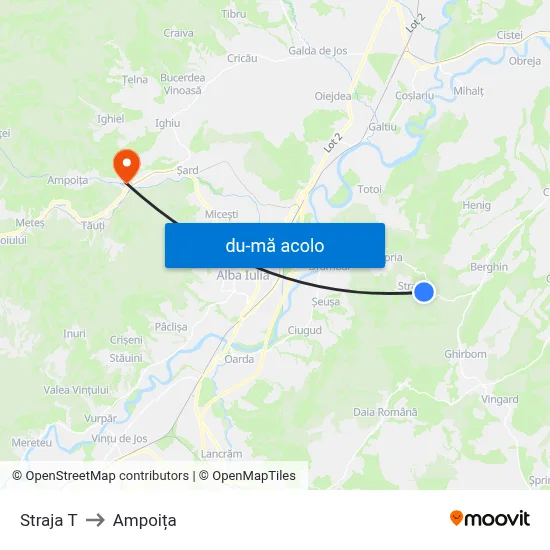 Harta de Straja T către Ampoița