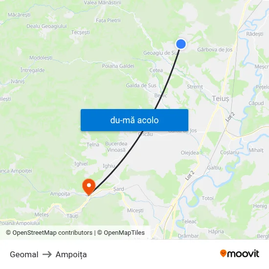 Harta de Geomal către Ampoița