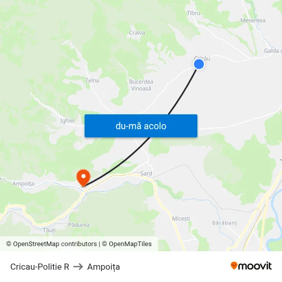 Harta de Cricau-Politie R către Ampoița