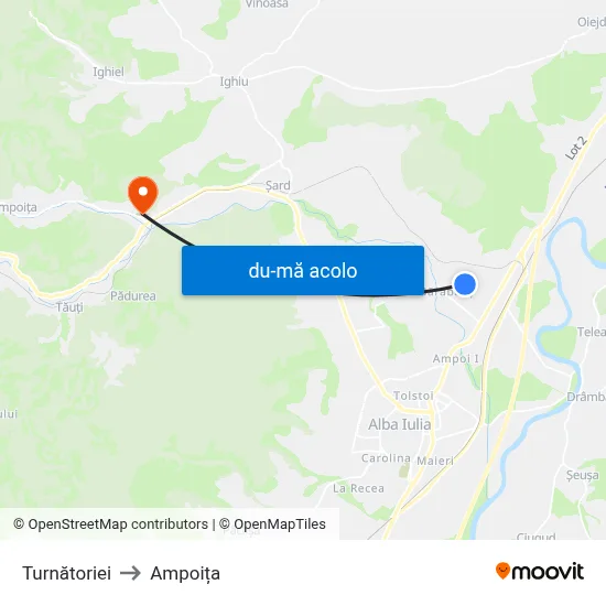 Harta de Turnătoriei către Ampoița
