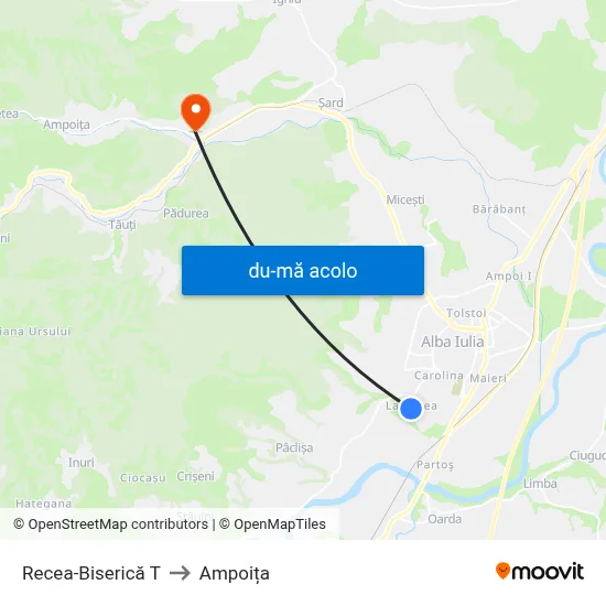 Harta de Recea-Biserică T către Ampoița