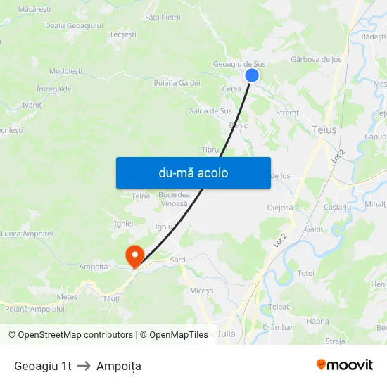 Harta de Geoagiu 1t către Ampoița