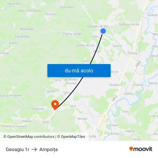 Harta de Geoagiu 1r către Ampoița