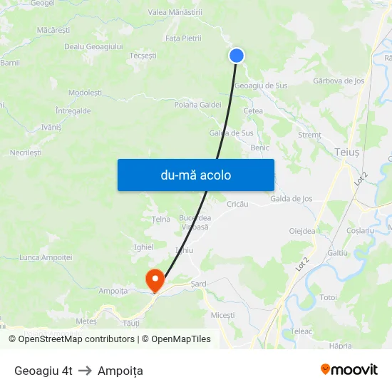 Harta de Geoagiu 4t către Ampoița