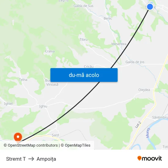 Harta de Stremt T către Ampoița