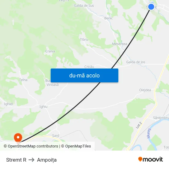 Harta de Stremt R către Ampoița