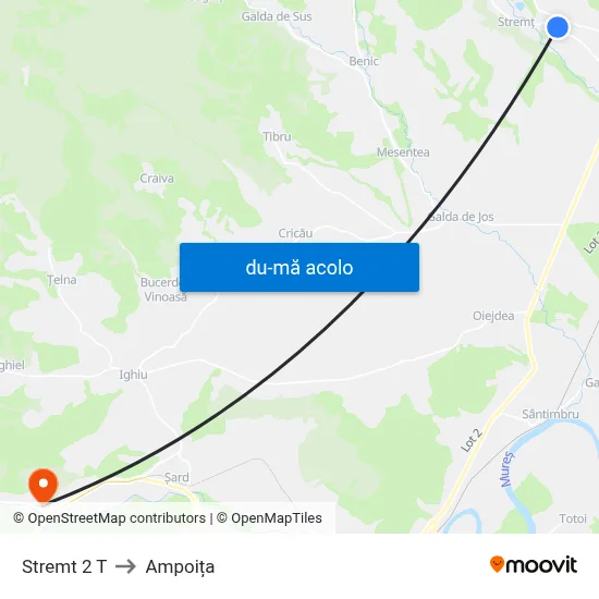 Harta de Stremt 2 T către Ampoița