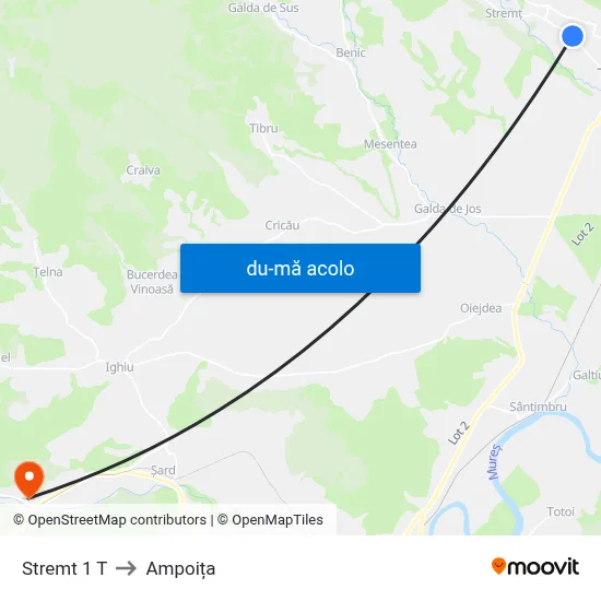 Harta de Stremt 1 T către Ampoița