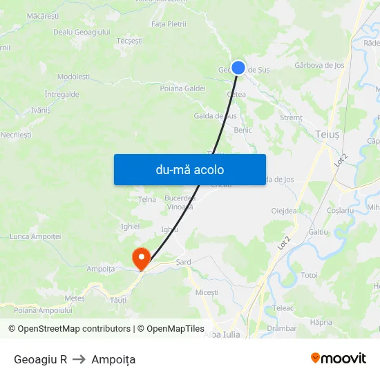 Harta de Geoagiu R către Ampoița