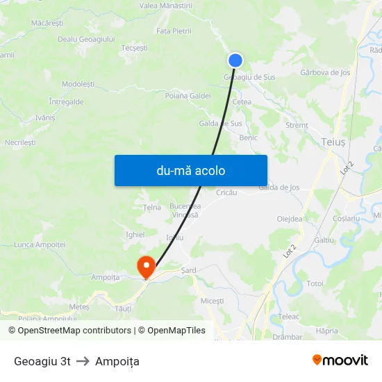 Harta de Geoagiu 3t către Ampoița