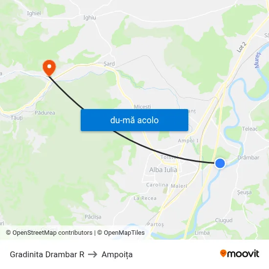 Harta de Gradinita Drambar R către Ampoița