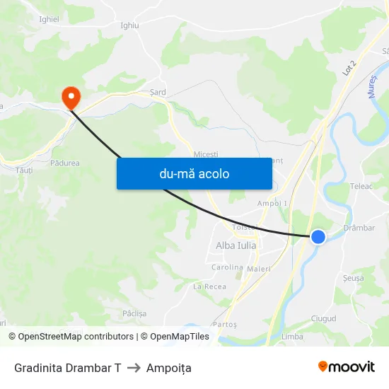 Harta de Gradinita Drambar T către Ampoița