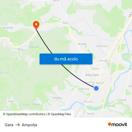 Harta de Gara către Ampoița